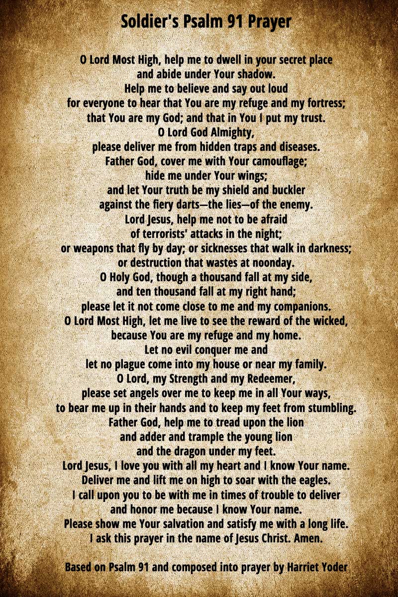 Soldier's Prayer A Psalm 91 Prayer for Soldiers