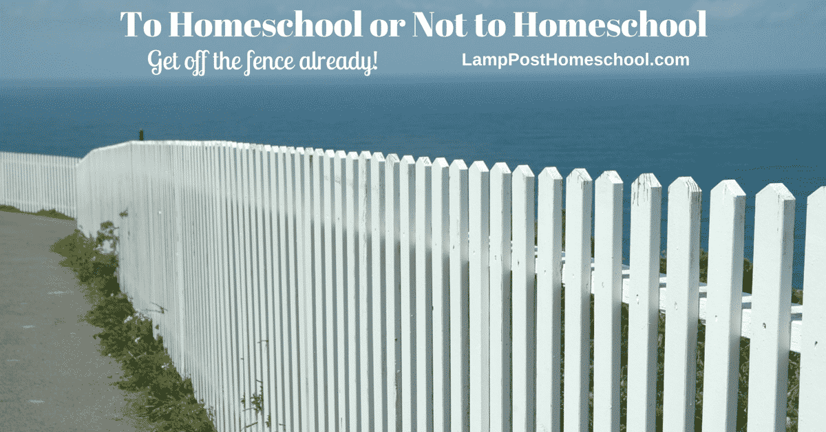 To Homeschool Or Not to Homeschool? Make a decision and get off the fence already!