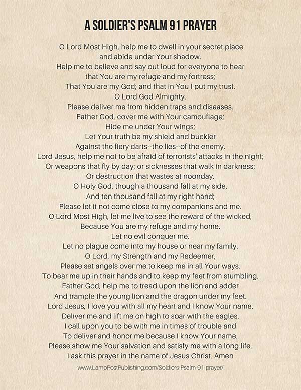 Soldier's Psalm 91 Prayer.