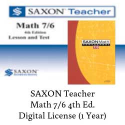 Saxon Teacher Math 7/6 Digital License.