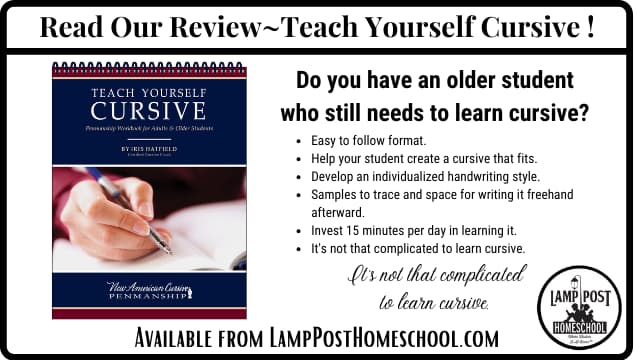 Review of Teach Yourself Cursive by Harriet Yoder.