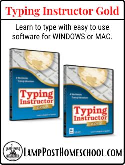 Learn to type for homeschooling available for Windows or Mac~multilevel course.