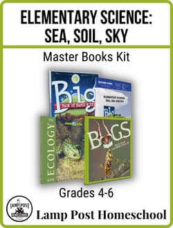 Master Books Elementary Science: Soil, Sea, and Sky Curriculum Pack.