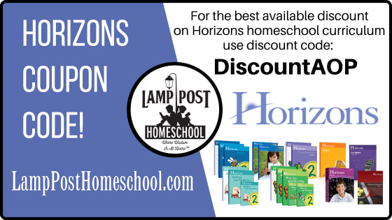 Use #CouponCode DiscountAOP to save on Horizons Homeschool Kits for Grades K-9 at LampPostHomeschool.com.