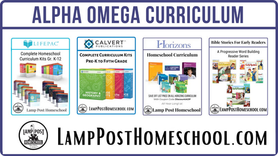 Alpha Omega Publications homeschool curriculum: Calvert PreK-5, Horizons PreK-9, LIFEPAC K-12, and Bible Stories for Early Readers at LampPostHomeschool.com