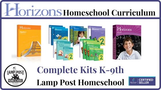 Horizons Homeschool Kits for Grades K-9 at LampPostHomeschool.com.