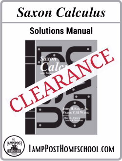 Saxon Calculus Solutions Manual 9781565771482 Clearance.